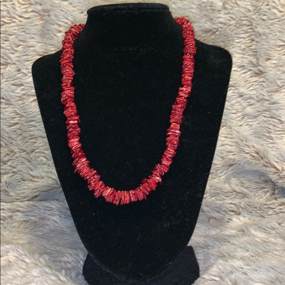 New red bead necklace
